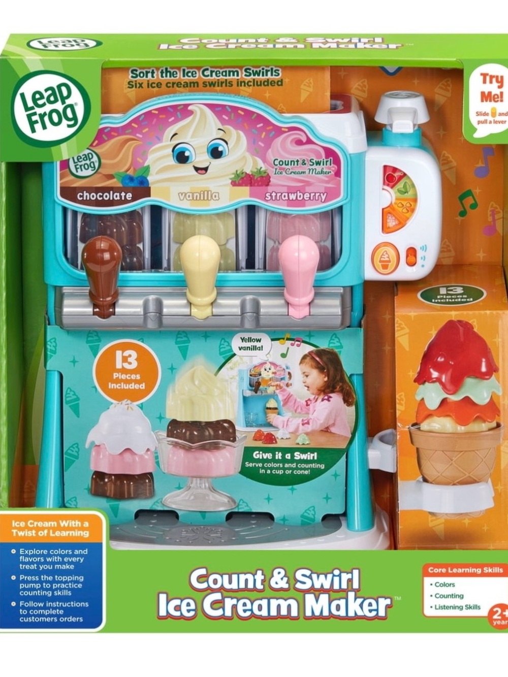 LeapFrog Count & Swirl Ice Cream Maker Toy - Pink, Teal, White